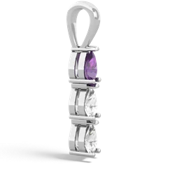 Amethyst Dew Drops 14K White Gold pendant P2251