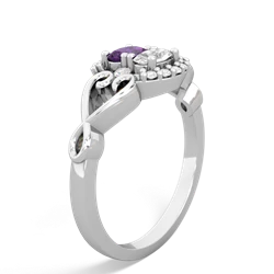 Amethyst Love Nest 14K White Gold ring R5860