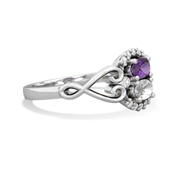 Amethyst Love Nest 14K White Gold ring R5860