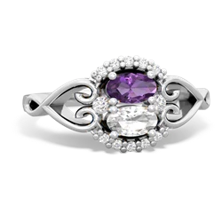 Amethyst Love Nest 14K White Gold ring R5860