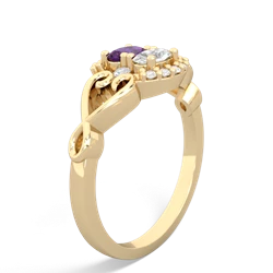 Amethyst Love Nest 14K Yellow Gold ring R5860