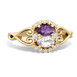 Amethyst Love Nest 14K Yellow Gold ring R5860