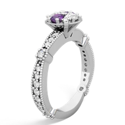 Amethyst Sparkling Tiara Cluster 14K White Gold ring R26293RD