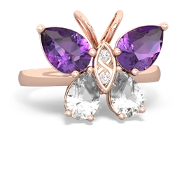 Amethyst Butterfly 14K Rose Gold ring R2215