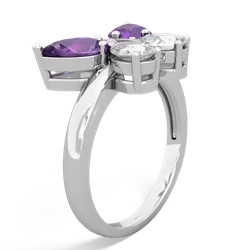 Amethyst Butterfly 14K White Gold ring R2215