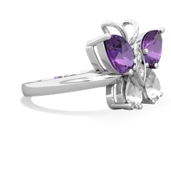 Amethyst Butterfly 14K White Gold ring R2215