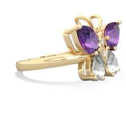 Amethyst Butterfly 14K Yellow Gold ring R2215