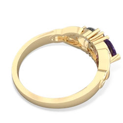 Amethyst Celtic Knot Double Heart 14K Yellow Gold ring R5040