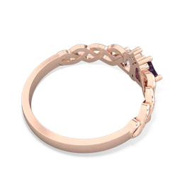 Amethyst Heart To Heart Braid 14K Rose Gold ring R5870