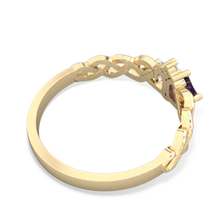 Amethyst Heart To Heart Braid 14K Yellow Gold ring R5870