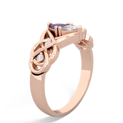 Amethyst Keepsake Celtic Knot 14K Rose Gold ring R5300