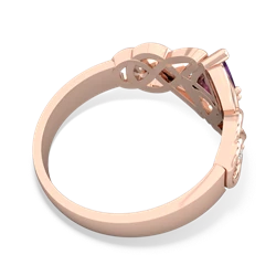 Amethyst Keepsake Celtic Knot 14K Rose Gold ring R5300