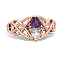 Amethyst Keepsake Celtic Knot 14K Rose Gold ring R5300