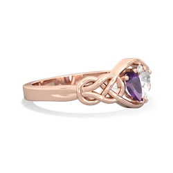 Amethyst Celtic Love Knot 14K Rose Gold ring R5420