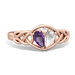 Amethyst Celtic Love Knot 14K Rose Gold ring R5420