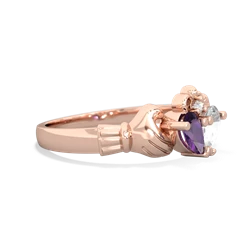 Amethyst 'Our Heart' Claddagh 14K Rose Gold ring R2388