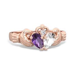 Amethyst 'Our Heart' Claddagh 14K Rose Gold ring R2388