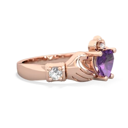 Amethyst Claddagh Keepsake 14K Rose Gold ring R5245