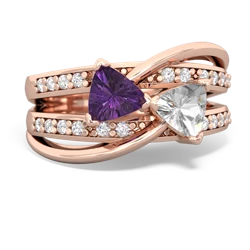 Amethyst Bowtie 14K Rose Gold ring R2360