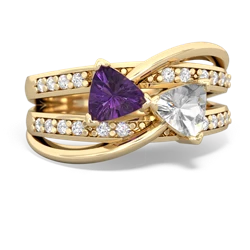 Amethyst Bowtie 14K Yellow Gold ring R2360