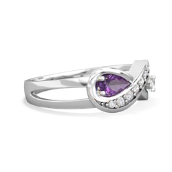 Amethyst Diamond Infinity 14K White Gold ring R5390