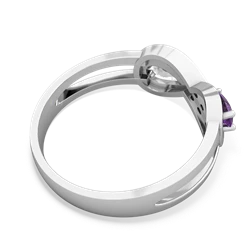 Amethyst Diamond Infinity 14K White Gold ring R5390