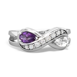 Amethyst Diamond Infinity 14K White Gold ring R5390