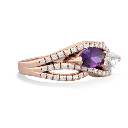 Amethyst Diamond Rivers 14K Rose Gold ring R3070