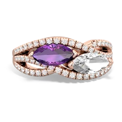 Amethyst Diamond Rivers 14K Rose Gold ring R3070