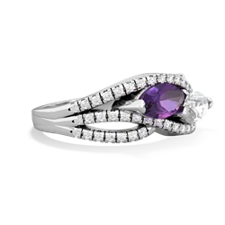 Amethyst Diamond Rivers 14K White Gold ring R3070