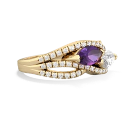 Amethyst Diamond Rivers 14K Yellow Gold ring R3070