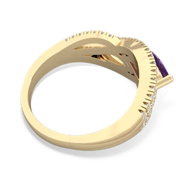 Amethyst Diamond Rivers 14K Yellow Gold ring R3070