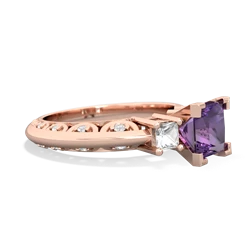 Amethyst Eternal Embrace Engagement 14K Rose Gold ring C2001