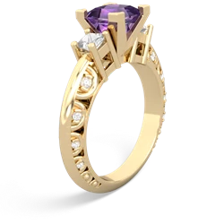 Amethyst Eternal Embrace Engagement 14K Yellow Gold ring C2001