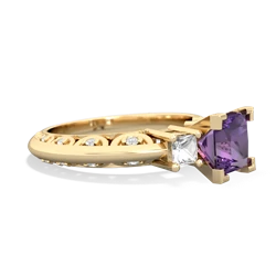 Amethyst Eternal Embrace Engagement 14K Yellow Gold ring C2001