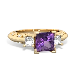 Amethyst Eternal Embrace Engagement 14K Yellow Gold ring C2001