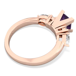 Amethyst 6Mm Princess Eternal Embrace Engagement 14K Rose Gold ring C2002