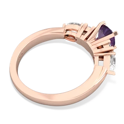 Amethyst 6Mm Round Eternal Embrace Engagement 14K Rose Gold ring R2005