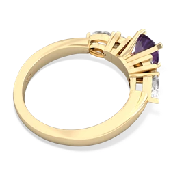 Amethyst 6Mm Round Eternal Embrace Engagement 14K Yellow Gold ring R2005