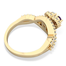 Amethyst Diamond Twist 'One Heart' 14K Yellow Gold ring R2640HRT