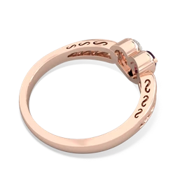 Amethyst Filligree 'One Heart' 14K Rose Gold ring R5070