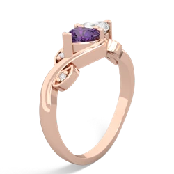 Amethyst Floral Elegance 14K Rose Gold ring R5790