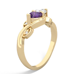 Amethyst Floral Elegance 14K Yellow Gold ring R5790