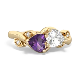 Amethyst Floral Elegance 14K Yellow Gold ring R5790