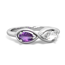 Amethyst Infinity 14K White Gold ring R5050