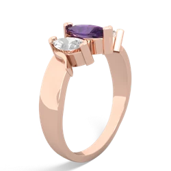 Amethyst Three Peeks 14K Rose Gold ring R2433