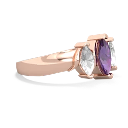 Amethyst Three Peeks 14K Rose Gold ring R2433