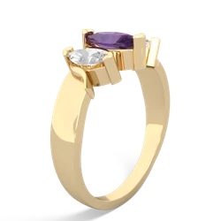 Amethyst Three Peeks 14K Yellow Gold ring R2433