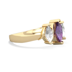 Amethyst Three Peeks 14K Yellow Gold ring R2433