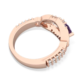 Amethyst Sparkling Celtic Knot 14K Rose Gold ring R2645